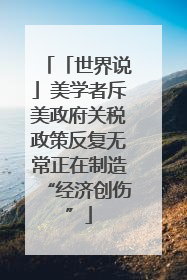 「世界说」美学者斥美政府关税政策反复无常正在制造“经济创伤”