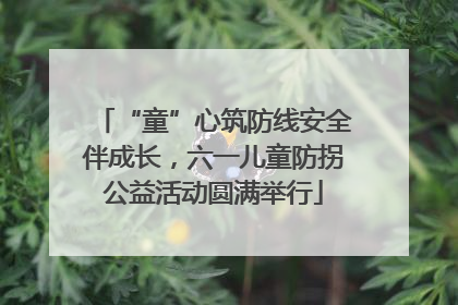 “童”心筑防线安全伴成长，六一儿童防拐公益活动圆满举行