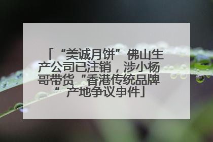 “美诚月饼”佛山生产公司已注销，涉小杨哥带货“香港传统品牌”产地争议事件