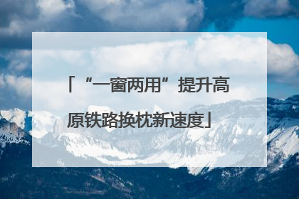 “一窗两用”提升高原铁路换枕新速度