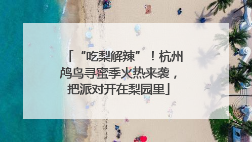 “吃梨解辣”！杭州鸬鸟寻蜜季火热来袭，把派对开在梨园里