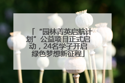 “园林菁英启航计划”公益项目正式启动，24名学子开启绿色梦想新征程