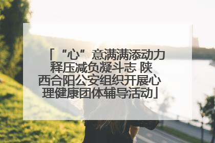 “心”意满满添动力 释压减负凝斗志 陕西合阳公安组织开展心理健康团体辅导活动