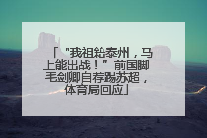 “我祖籍泰州，马上能出战！”前国脚毛剑卿自荐踢苏超，体育局回应