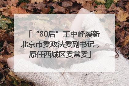 “80后”王中峰履新北京市委政法委副书记，原任西城区委常委