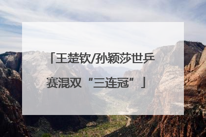 王楚钦/孙颖莎世乒赛混双“三连冠”