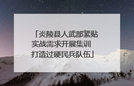 炎陵县人武部紧贴实战需求开展集训 打造过硬民兵队伍