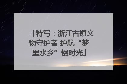 特写：浙江古镇文物守护者 护航“梦里水乡”慢时光