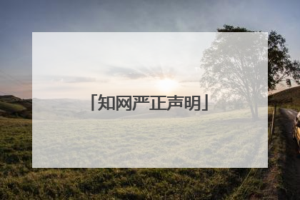 知网严正声明