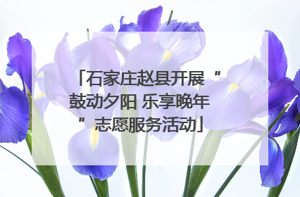 石家庄赵县开展“鼓动夕阳 乐享晚年”志愿服务活动