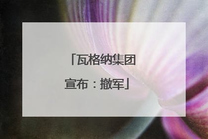 瓦格纳集团宣布：撤军