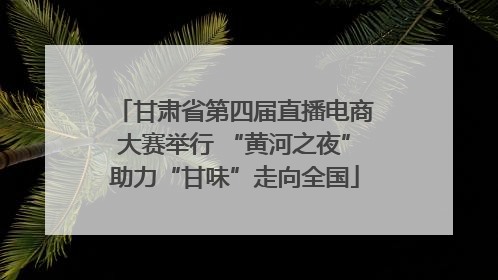 甘肃省第四届直播电商大赛举行 “黄河之夜”助力“甘味”走向全国