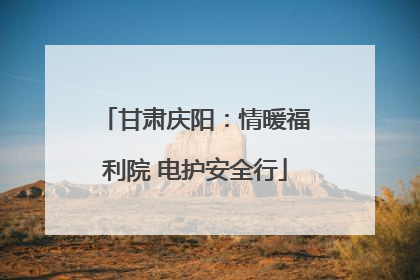甘肃庆阳：情暖福利院 电护安全行