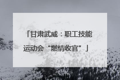 甘肃武威：职工技能运动会“燃情收官”