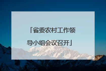 省委农村工作领导小组会议召开