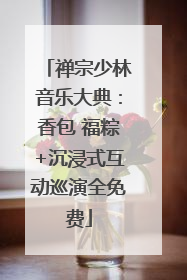 禅宗少林音乐大典：香包 福粽+沉浸式互动巡演全免费