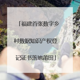 福建首张数字乡村数据知识产权登记证书落地莆田