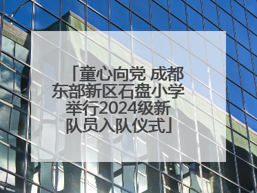 童心向党 成都东部新区石盘小学举行2024级新队员入队仪式