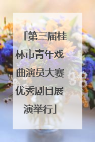 第三届桂林市青年戏曲演员大赛优秀剧目展演举行
