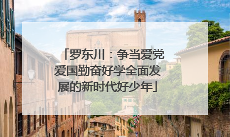 罗东川：争当爱党爱国勤奋好学全面发展的新时代好少年