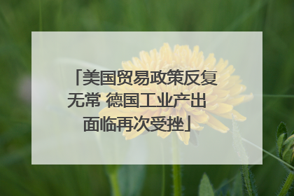 美国贸易政策反复无常 德国工业产出面临再次受挫