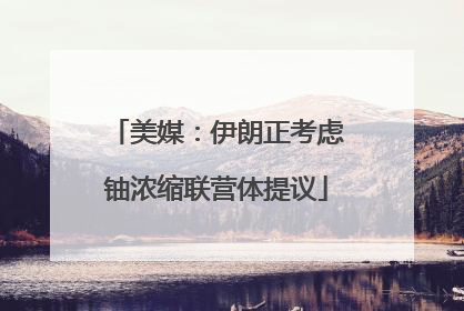 美媒：伊朗正考虑铀浓缩联营体提议