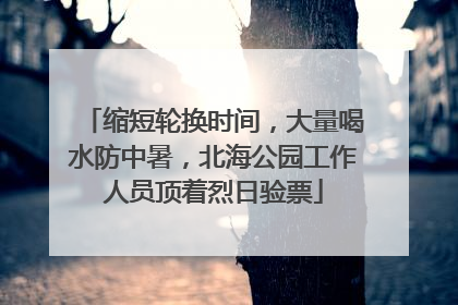 缩短轮换时间，大量喝水防中暑，北海公园工作人员顶着烈日验票