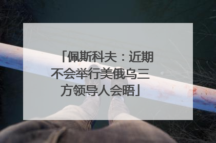 佩斯科夫：近期不会举行美俄乌三方领导人会晤
