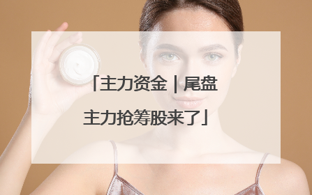 主力资金｜尾盘主力抢筹股来了