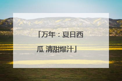万年：夏日西瓜 清甜爆汁