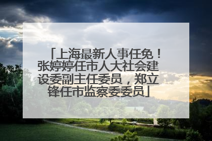 上海最新人事任免！张婷婷任市人大社会建设委副主任委员，郑立锋任市监察委委员