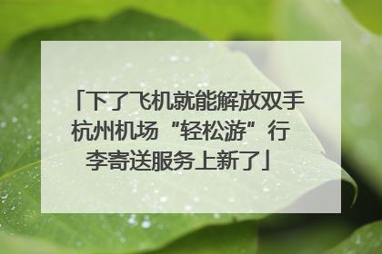 下了飞机就能解放双手 杭州机场“轻松游”行李寄送服务上新了