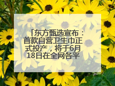 东方甄选宣布：首款自营卫生巾正式投产，将于6月18日在全网各平台开售