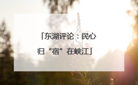 东湖评论：民心归“宿”在峡江