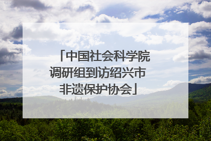 中国社会科学院调研组到访绍兴市非遗保护协会