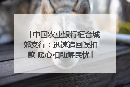中国农业银行桓台城郊支行：迅速追回误扣款 暖心相助解民忧