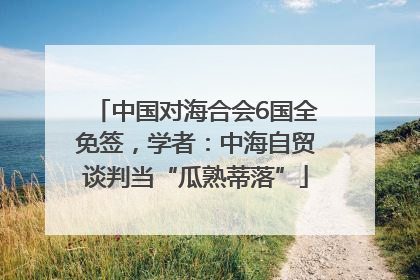 中国对海合会6国全免签，学者：中海自贸谈判当“瓜熟蒂落”