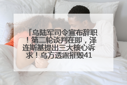 乌陆军司令宣布辞职！第二轮谈判在即，泽连斯基提出三大核心诉求！乌方透露摧毁41架俄战略轰炸机