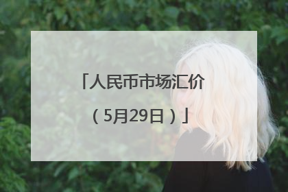 人民币市场汇价（5月29日）