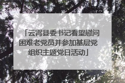 云霄县委书记看望慰问困难老党员并参加基层党组织主题党日活动