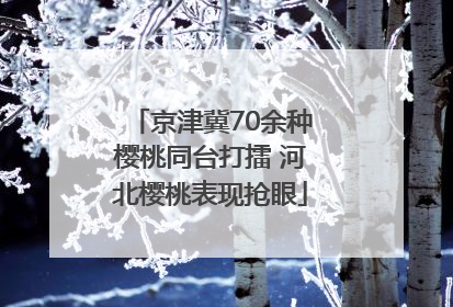 京津冀70余种樱桃同台打擂 河北樱桃表现抢眼
