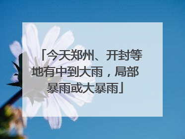 今天郑州、开封等地有中到大雨，局部暴雨或大暴雨