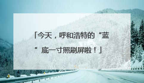 今天，呼和浩特的“蓝”底一寸照刷屏啦！