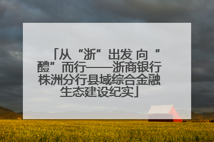 从“浙”出发 向“醴”而行——浙商银行株洲分行县域综合金融生态建设纪实