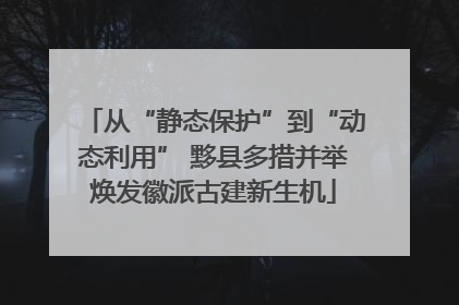 从“静态保护”到“动态利用” 黟县多措并举焕发徽派古建新生机