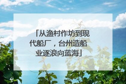 从渔村作坊到现代船厂，台州造船业逐浪向蓝海