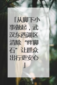 从脚下小事做起，武汉东西湖区清除“绊脚石”让群众出行更安心