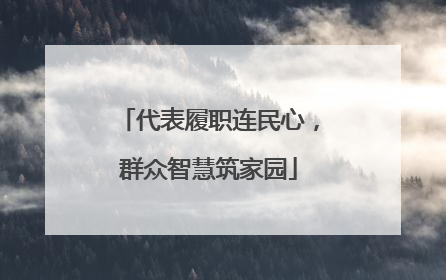 代表履职连民心，群众智慧筑家园