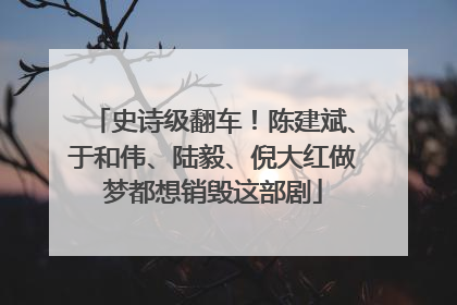 史诗级翻车！陈建斌、于和伟、陆毅、倪大红做梦都想销毁这部剧