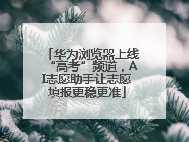 华为浏览器上线“高考”频道，AI志愿助手让志愿填报更稳更准